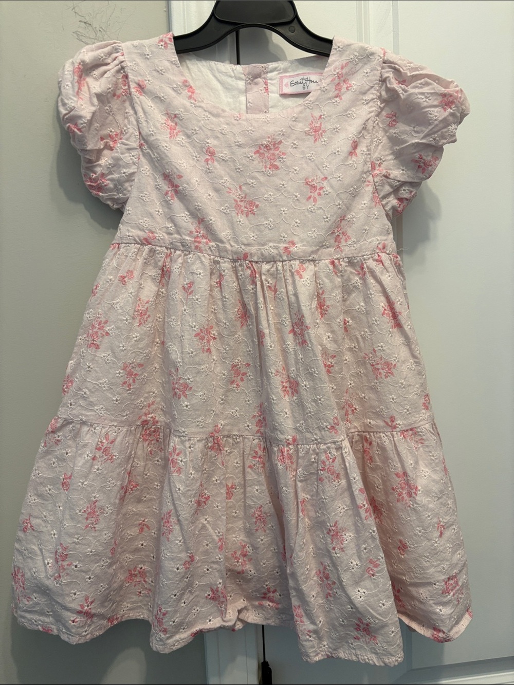 Sweet Honey Light Pink Floral Eyelet Dress
